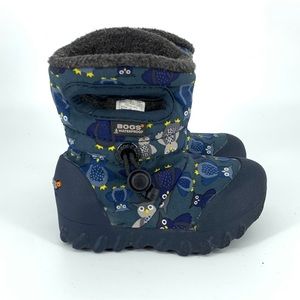 Bogs Toddler Baby size 5 Boots Winter Snow Tall Pull On Blue Owl Rebound Shoes